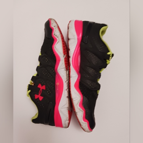Under Armour  Women's Sz 9.5 Micro G Foam Pink/Black/Neon Lace Up Running Shoes - Picture 8 of 11